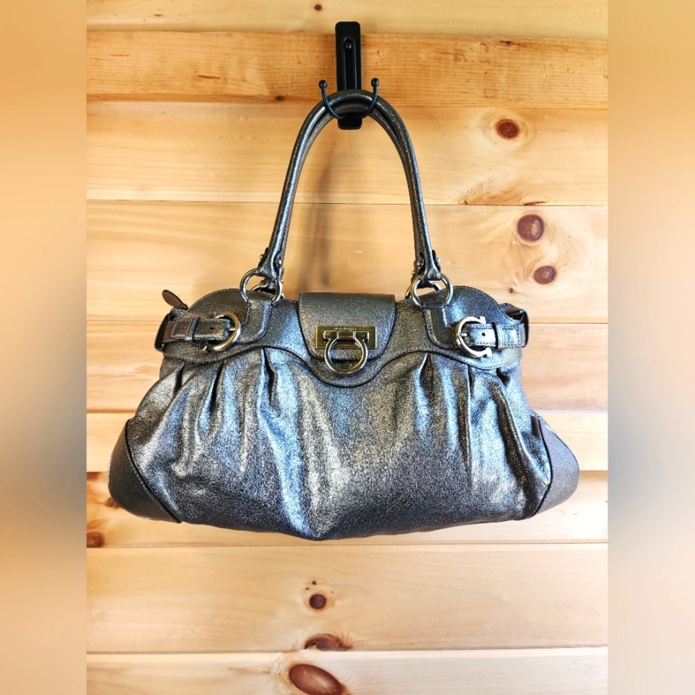 Salvatore Ferragamo Pebble Leather Satchel WITH COA!!!